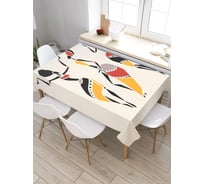 Прямоугольная скатерть из сатена JoyArty Танцующие африканки tc_36772_120x145