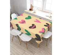 Прямоугольная скатерть из сатена JoyArty Текстурные сердечки tc_30952_120x145