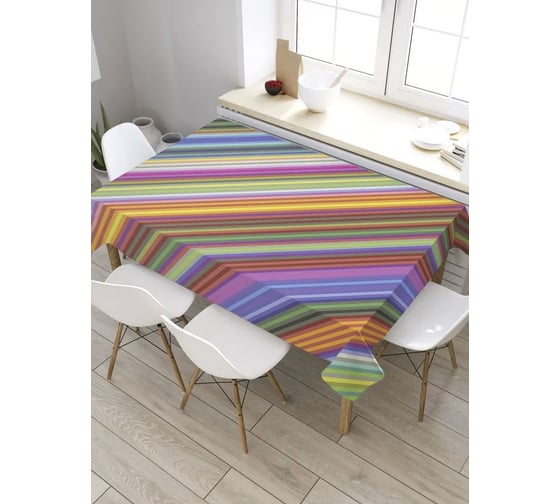 Прямоугольная скатерть из сатена JoyArty Текстильные полосы tc_32485_120x145 1