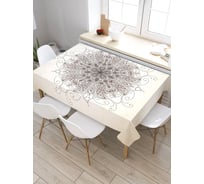 Прямоугольная скатерть из сатена JoyArty Темная цветочность tc_21192_120x145