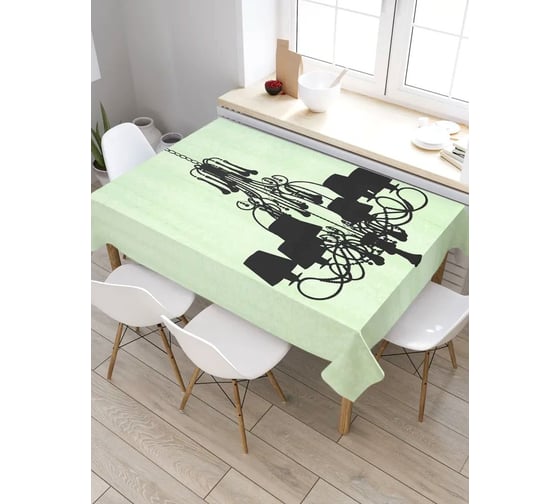 Прямоугольная скатерть из сатена JoyArty Тень люстры tc_4001_120x145