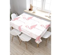 Прямоугольная скатерть из сатена JoyArty Тени фламинго tc_9440_120x145