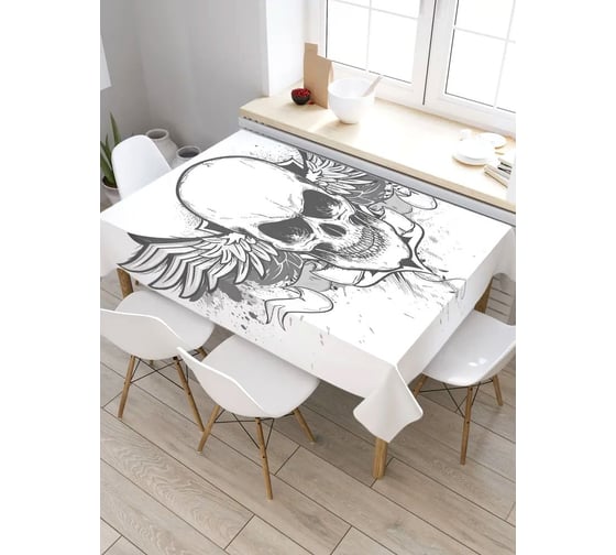 Прямоугольная скатерть из сатена JoyArty Угроза с крыльями tc_9769_120x145 1