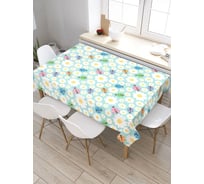 Прямоугольная скатерть из сатена JoyArty Узор с божьими коровками и цветами tc_16756_120x145