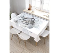 Прямоугольная скатерть из сатена JoyArty Тигр альбинос tc_37379_120x145