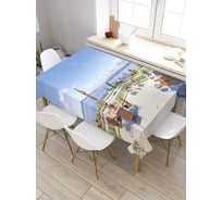 Прямоугольная скатерть из сатена JoyArty Терраса с видом на море tc_34880_120x145