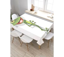 Прямоугольная скатерть из сатена JoyArty Улыбка лягушки tc_9552_120x145