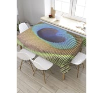 Прямоугольная скатерть из сатена JoyArty Узор на перьях tc_9036_120x145