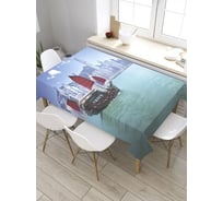 Прямоугольная скатерть из сатена JoyArty Туристический корабль tc_8955_120x145
