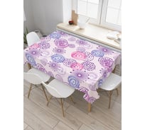 Прямоугольная скатерть из сатена JoyArty Узоры с кругами и спиралями tc_16806_120x145