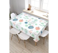 Прямоугольная скатерть из сатена JoyArty Улыбаки рыбки-ёжики tc_109065_120x145