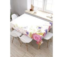 Скатерть JoyArty Цветы в углу, прямоугольная, из сатена tc_29396_120x145