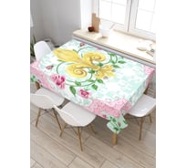 Скатерть JoyArty Цветы в мраморе, прямоугольная, из сатена tc_8553_120x145