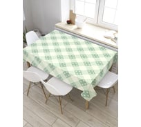 Скатерть JoyArty Цветы в квадратах, прямоугольная, из сатена tc_33387_120x145