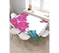 Скатерть JoyArty Цветы с бабочками, прямоугольная, из сатена tc_21766_120x145