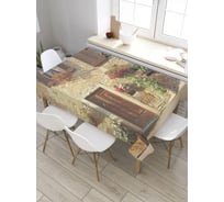 Скатерть JoyArty Цветы на стене, прямоугольная, из сатена tc_9202_120x145