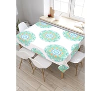 Прямоугольная скатерть из сатена JoyArty Узоры с кругами tc_28989_120x145