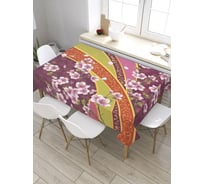 Скатерть JoyArty Цветы на полотне, прямоугольная, из сатена tc_32204_120x145