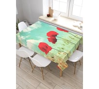 Скатерть JoyArty Цветы победы, прямоугольная, из сатена tc_6971_120x145