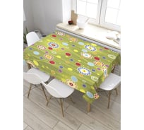 Скатерть JoyArty Цветы на линиях, прямоугольная, из сатена tc_32608_120x145