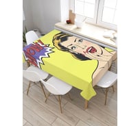Прямоугольная скатерть из сатена JoyArty Удивленная женщина tc_28151_120x145