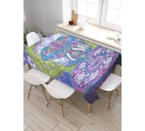 Прямоугольная скатерть из сатена JoyArty Узоры восточного слона tc_25073_120x145