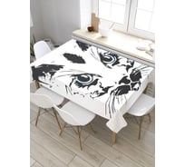 Прямоугольная скатерть из сатена JoyArty Усатый наблюдатель tc_27855_120x145