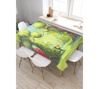 Прямоугольная скатерть из сатена JoyArty Тукан в тропиках tc_18977_120x145