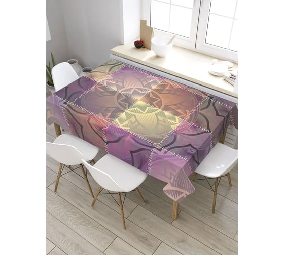 Прямоугольная скатерть из сатена JoyArty Узор квадратами tc_19728_120x145 1