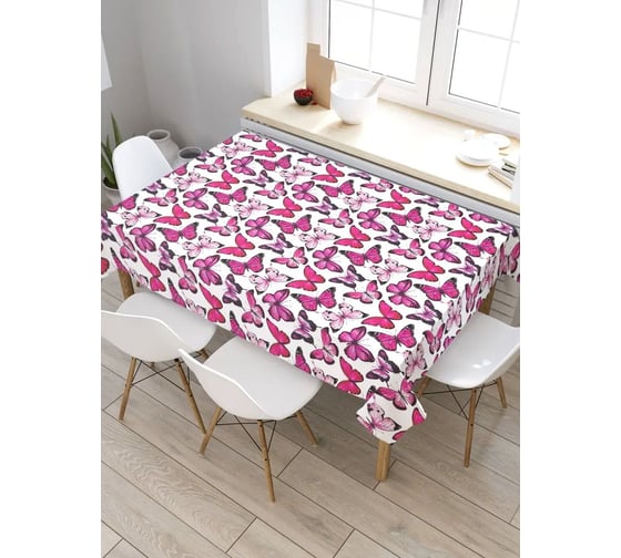 Прямоугольная скатерть из сатена JoyArty Ураган бабочек tc_2665_120x145 1