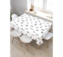 Прямоугольная скатерть из сатена JoyArty Узор с символами tc_19348_120x145