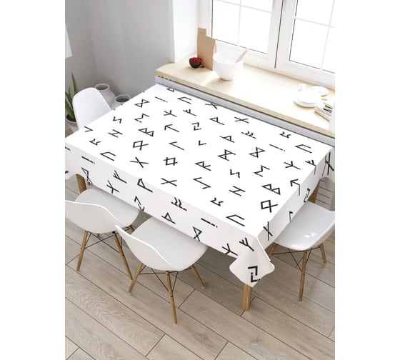 Прямоугольная скатерть из сатена JoyArty Узор с символами tc_19348_120x145 1
