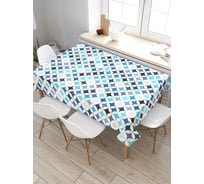 Прямоугольная скатерть из сатена JoyArty Трехцветные ромбы tc_30551_120x145