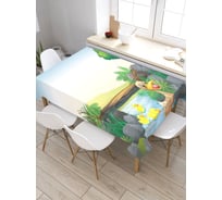 Прямоугольная скатерть из сатена JoyArty Утиная радость tc_22355_120x145