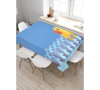 Прямоугольная скатерть из сатена JoyArty Утенок покоряет волны tc_23372_120x145