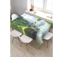 Прямоугольная скатерть из сатена JoyArty Тропический водопад tc_18939_120x145