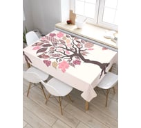 Прямоугольная скатерть из сатена JoyArty Узорные листья tc_18350_120x145