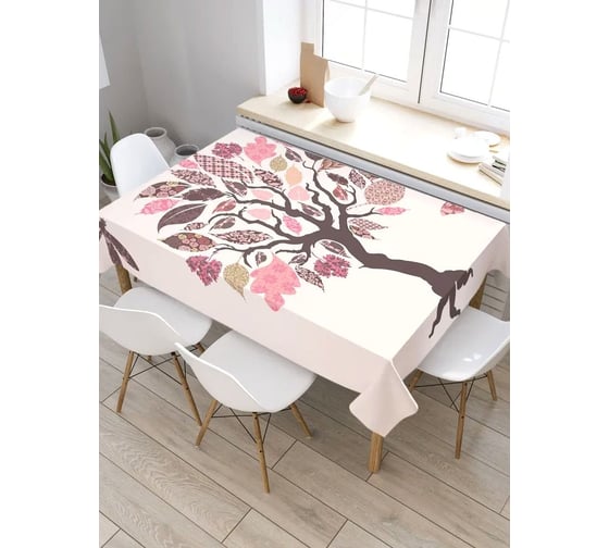 Прямоугольная скатерть из сатена JoyArty Узорные листья tc_18350_120x145 1