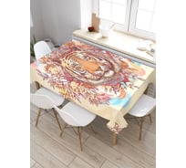 Прямоугольная скатерть из сатена JoyArty Тигровый знак tc_26323_120x145