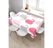 Прямоугольная скатерть из сатена JoyArty Узорные киты tc_23188_120x145