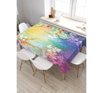 Прямоугольная скатерть из сатена JoyArty Туннель из цветов tc_21171_120x145