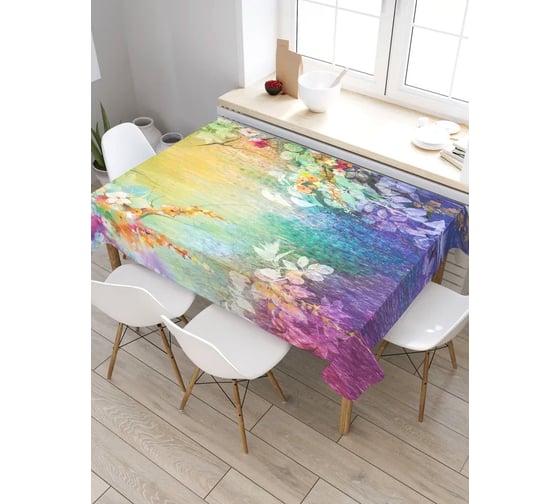 Прямоугольная скатерть из сатена JoyArty Туннель из цветов tc_21171_120x145 1