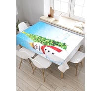 Прямоугольная скатерть из сатена JoyArty Уличная елка tc_21472_120x145