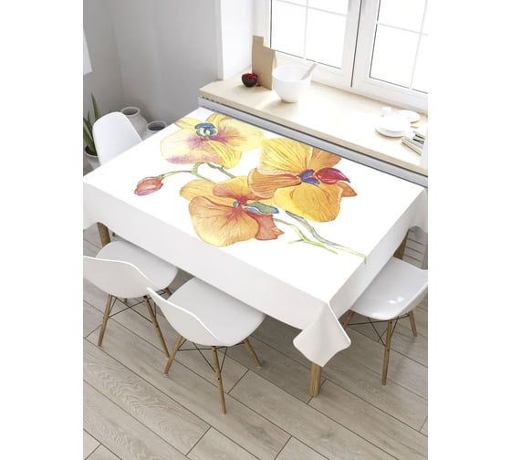 Прямоугольная скатерть из сатена JoyArty Три орхидеи tc_28885_120x145 1
