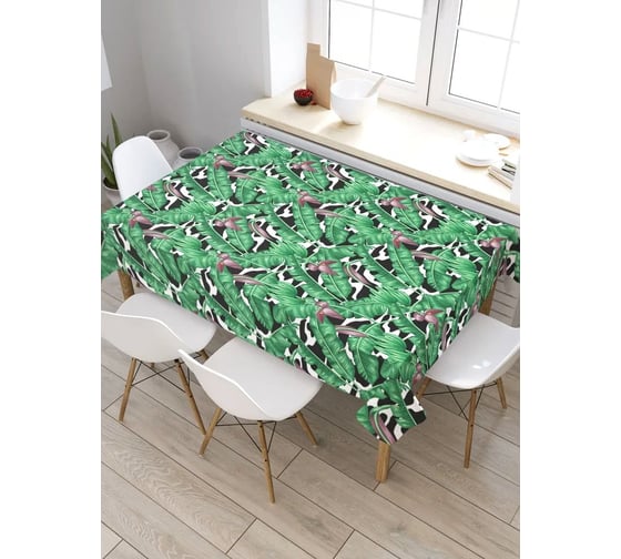 Прямоугольная скатерть из сатена JoyArty Тропики на пятнах tc_28803_120x145 1