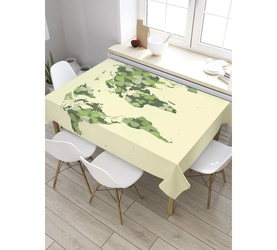 Прямоугольная скатерть из сатена JoyArty Трилистники на карте tc_28816_120x145 1