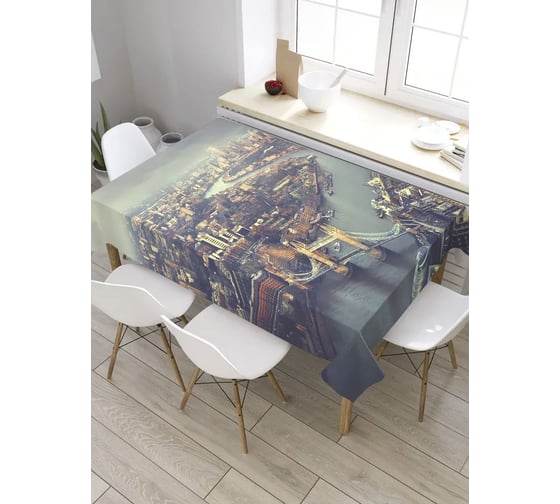 Скатерть прямоугольная JoyArty Полет над Тауэрским мостом из сатена tc_8961_120x145 1
