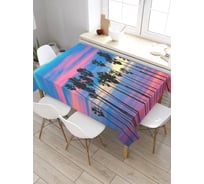 Скатерть прямоугольная JoyArty Стройные пальмы из сатена tc_21010_120x145