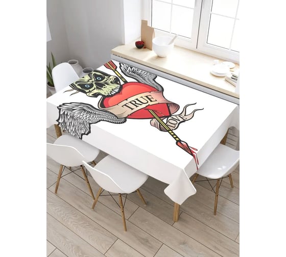 Скатерть прямоугольная JoyArty Стрела сердца из сатена tc_22176_120x145 1