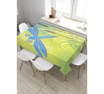 Скатерть прямоугольная JoyArty Стрекоза у камышей из сатена tc_35194_120x145